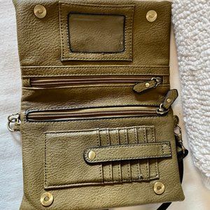 Olive Leather Crossbody Travel Bag